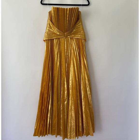 NEW Acler Hatchford Maxi Dress Gold Size 6 US - Picture 5 of 11